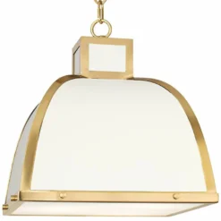 Robert Abbey Ranger 17 1/2"W White And Brass Pendant Light -Outlet The Radiantix Store robert abbey ranger 17 and one half inchw white and brass pendant light 66y91views2