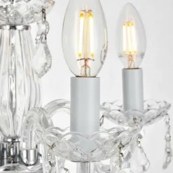 Rococo 15" Wide Chrome And Clear Crystal 4-Light Chandelier -Outlet The Radiantix Store rococo 15 inch wide chrome and clear crystal 4 light chandelier 66d13views1