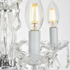 Rococo 15" Wide Chrome And Clear Crystal 4-Light Chandelier -Outlet The Radiantix Store rococo 15 inch wide chrome and clear crystal 4 light chandelier 66d13views2