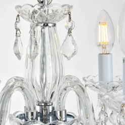 Rococo 15" Wide Chrome And Clear Crystal 4-Light Chandelier -Outlet The Radiantix Store rococo 15 inch wide chrome and clear crystal 4 light chandelier 66d13views4