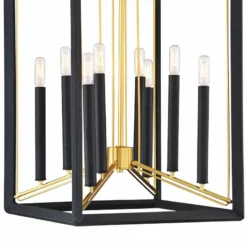 Sable Point 16 1/4"W Black And Gold 8-Light Foyer Pendant -Outlet The Radiantix Store sable point 16 and one quarter inchw black and gold 8 light foyer pendant 77n91views1