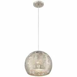Safi 11 3/4" Wide Brushed Nickel Moroccan Mini Pendant -Outlet The Radiantix Store safi 11 and three quarter inch wide brushed nickel moroccan mini pendant 71f42views4