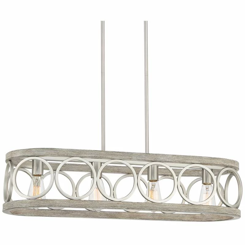 Salima 32 1/2"W Nickel Gray 4-Light LED Island Chandelier 4 Salima 32 1/2"W Nickel Gray 4-Light LED Island Chandelier - Image 2