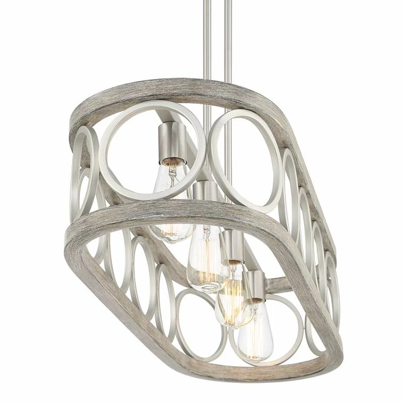 Salima 32 1/2"W Nickel Gray 4-Light LED Island Chandelier 8 Salima 32 1/2"W Nickel Gray 4-Light LED Island Chandelier - Image 6