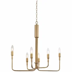 Sarla 25" Wide Gold Metal 6-Light Chandelier -Outlet The Radiantix Store sarla 25 inch wide gold metal 6 light chandelier 91p91