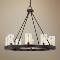 Savoy House Inman 32" Wide English Bronze Outdoor Chandelier