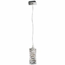 Schonbek Glissando 4 3/4"W Stainless Steel LED Mini Pendant -Outlet The Radiantix Store schonbek glissando 4 and three quarter inchw stainless steel led mini pendant 44a87