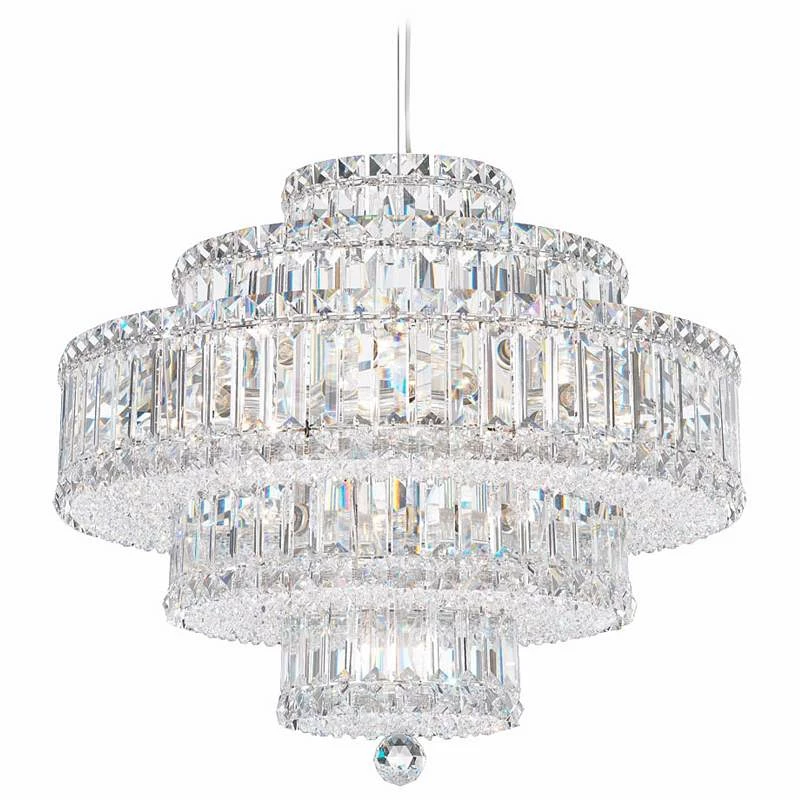 Schonbek Plaza 21" Wide Silver Swarovski Crystal Chandelier 4 Schonbek Plaza 21" Wide Silver Swarovski Crystal Chandelier - Image 2