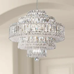 Schonbek Plaza 21" Wide Silver Swarovski Crystal Chandelier