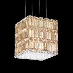 Schonbek Quantum Block 12" Golden Shadow Crystal Chandelier