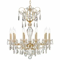 Schonbek Sonatina 25 1/2" Wide Gold Crystal Chandelier -Outlet The Radiantix Store schonbek sonatina 25 and one half inch wide gold crystal chandelier 5m132