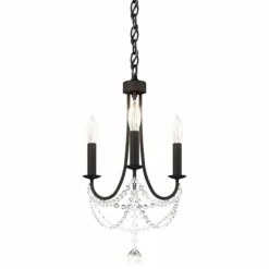Schonbek Verdana 12" Wide Black 3-Light Mini Pendant Chandelier Light -Outlet The Radiantix Store schonbek verdana 12 inch wide black 3 light mini pendant chandelier light 98k23