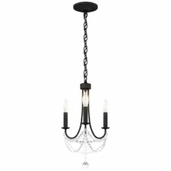 Schonbek Verdana 12" Wide Black 3-Light Mini Pendant Chandelier Light -Outlet The Radiantix Store schonbek verdana 12 inch wide black 3 light mini pendant chandelier light 98k23views3