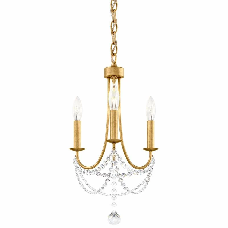 Schonbek Verdana 12" Wide Gold 3-Light Mini Pendant Light 4 Schonbek Verdana 12" Wide Gold 3-Light Mini Pendant Light - Image 2