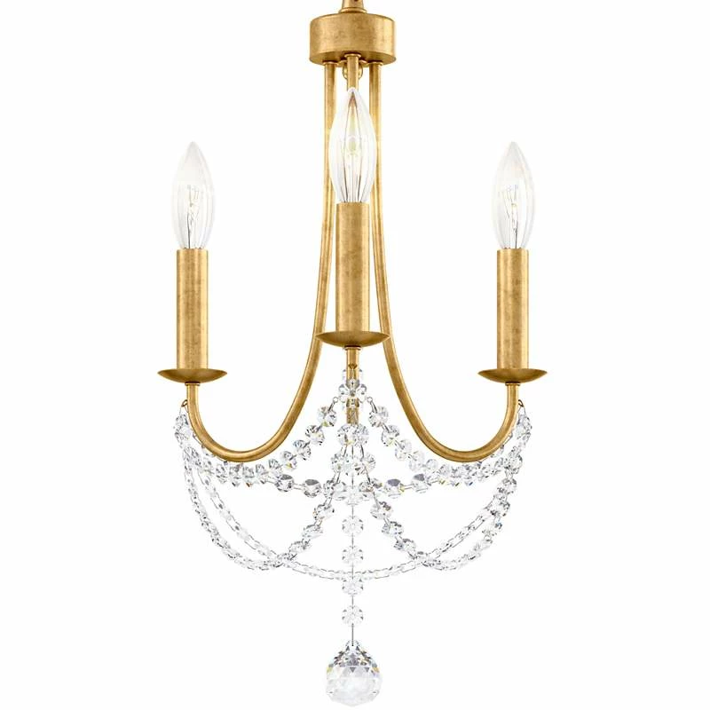 Schonbek Verdana 12" Wide Gold 3-Light Mini Pendant Light 5 Schonbek Verdana 12" Wide Gold 3-Light Mini Pendant Light - Image 3