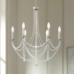 Schonbek Verdana 24"W Antique Silver 6-Light Pendant Light