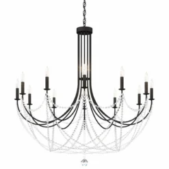 Schonbek Verdana 43" Wide Matte Black 12-Light Pendant Light -Outlet The Radiantix Store schonbek verdana 43 inch wide matte black 12 light pendant light 98m56