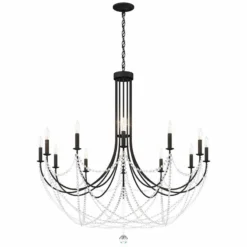 Schonbek Verdana 43" Wide Matte Black 12-Light Pendant Light -Outlet The Radiantix Store schonbek verdana 43 inch wide matte black 12 light pendant light 98m56views3