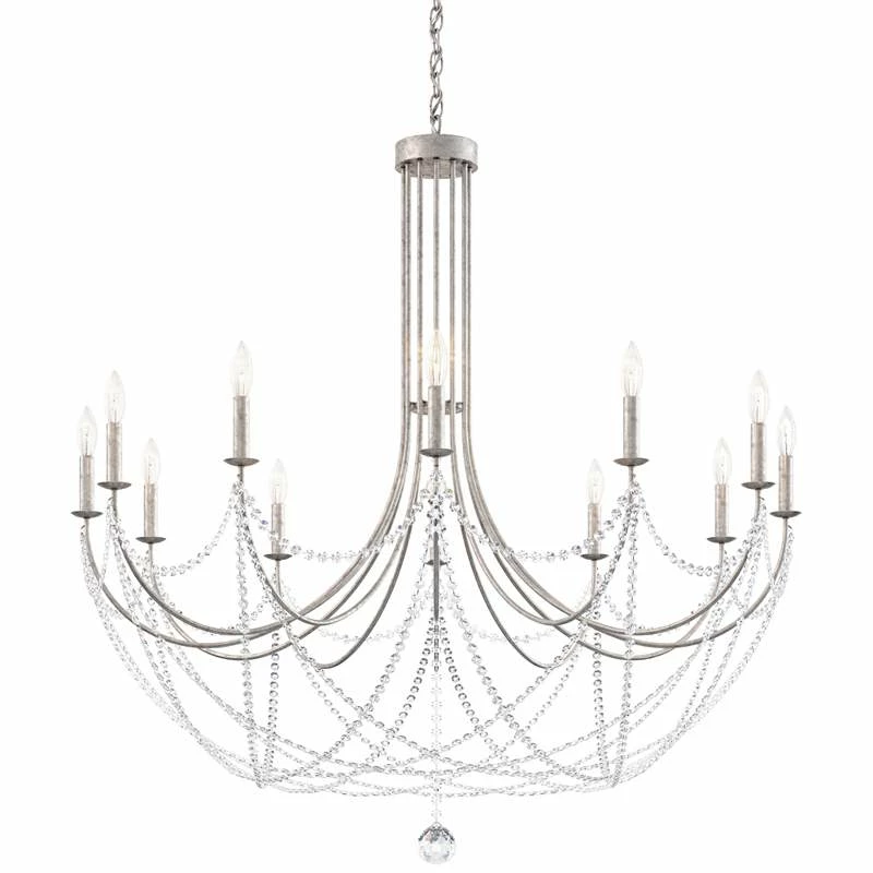 Schonbek Verdana 43"W Antique Silver 12-Light Pendant Light 4 Schonbek Verdana 43"W Antique Silver 12-Light Pendant Light - Image 2