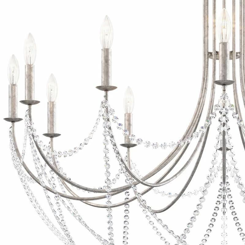 Schonbek Verdana 43"W Antique Silver 12-Light Pendant Light 5 Schonbek Verdana 43"W Antique Silver 12-Light Pendant Light - Image 3