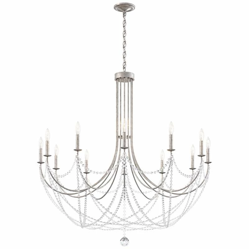 Schonbek Verdana 43"W Antique Silver 12-Light Pendant Light 7 Schonbek Verdana 43"W Antique Silver 12-Light Pendant Light - Image 5