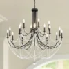Schonbek Verdana 43"W Black 18-Light 2-Tier Pendant Light