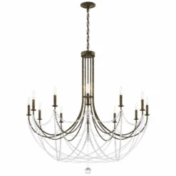 Schonbek Verdana 43"W Heirloom Bronze 12-Light Pendant Light -Outlet The Radiantix Store schonbek verdana 43 inchw heirloom bronze 12 light pendant light 98m71views3