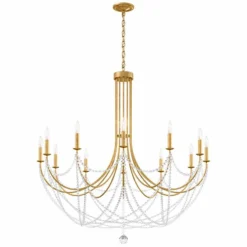 Schonbek Verdana 43"W Heirloom Gold 12-Light Pendant Light -Outlet The Radiantix Store schonbek verdana 43 inchw heirloom gold 12 light pendant light 98n10views3