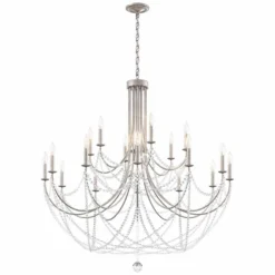 Schonbek Verdana 43"W Silver 18-Light 2-Tier Pendant Light -Outlet The Radiantix Store schonbek verdana 43 inchw silver 18 light 2 tier pendant light 98p69views3