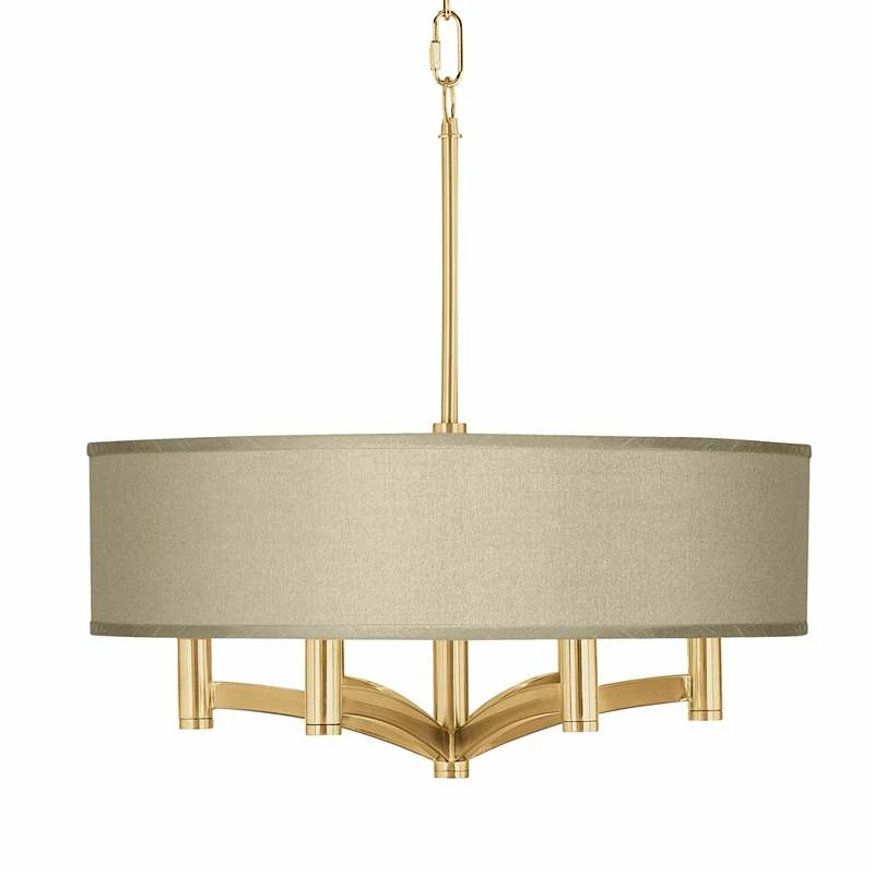 Sesame Faux Silk Ava 6-Light Gold Pendant Chandelier 3 Sesame Faux Silk Ava 6-Light Gold Pendant Chandelier