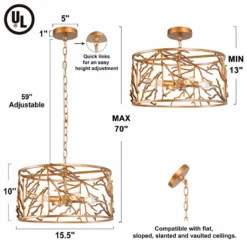 Sinfi 15 1/2" Wide 4-Light Golden Chandelier -Outlet The Radiantix Store sinfi 15 and one half inch wide 4 light golden chandelier 587d3views5