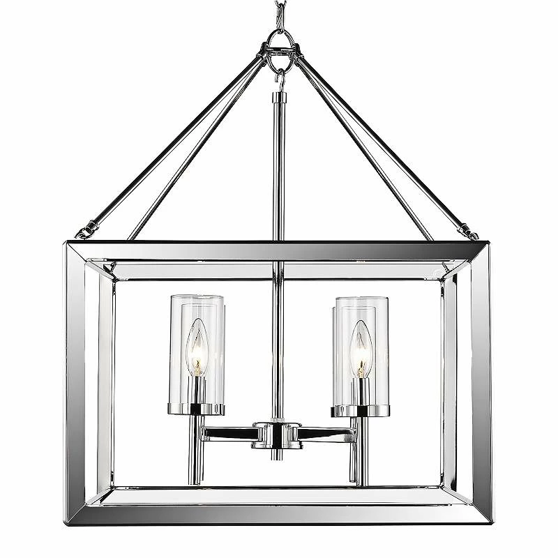 Golden Lighting Smyth 21" Wide Chrome 4-Light Chandelier 3 Golden Lighting Smyth 21" Wide Chrome 4-Light Chandelier