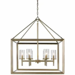 Golden Lighting Smyth 26 3/4" Wide White Gold 6-Light Chandelier -Outlet The Radiantix Store smyth 26 and three quarter inch wide white gold 6 light chandelier 60e06views2