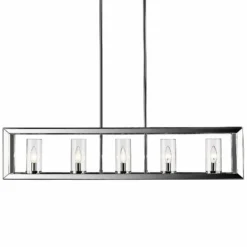 Golden Lighting Smyth 41" Wide Chrome 5-Light Kitchen Island Light Pendant