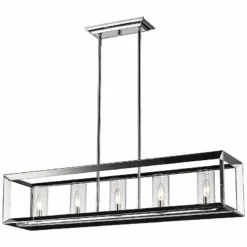 Golden Lighting Smyth 41" Wide Chrome 5-Light Kitchen Island Light Pendant -Outlet The Radiantix Store smyth 41 inch wide chrome 5 light kitchen island light pendant 33r00views2