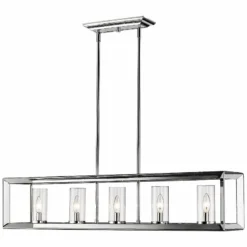 Golden Lighting Smyth 41" Wide Chrome 5-Light Kitchen Island Light Pendant -Outlet The Radiantix Store smyth 41 inch wide chrome 5 light kitchen island light pendant 33r00views3