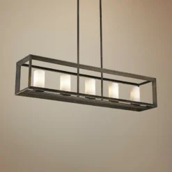 Golden Lighting Smyth 41" Wide Gunmetal Bronze Kitchen Island Light Pendant