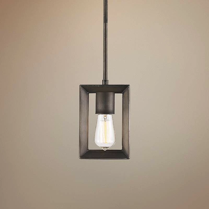 Golden Lighting Smyth 7" Wide Gunmetal Bronze Cage Mini Pendant 3 Golden Lighting Smyth 7" Wide Gunmetal Bronze Cage Mini Pendant