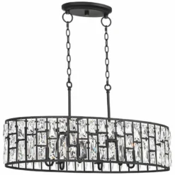 Sofie 31 1/2"W Black Crystal Kitchen Island Light Pendant -Outlet The Radiantix Store sofie 31 and one half inchw black crystal kitchen island light pendant 64r90