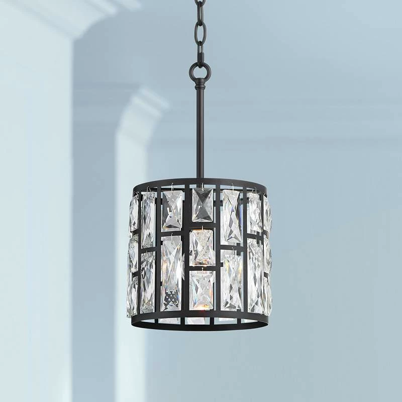 Sofie 8 1/2" Wide Black And Crystal Mini Pendant Light 4 Sofie 8 1/2" Wide Black And Crystal Mini Pendant Light - Image 2