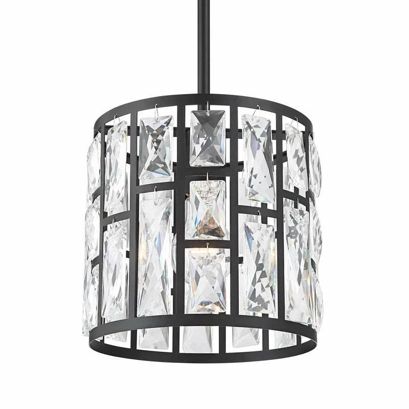 Sofie 8 1/2" Wide Black And Crystal Mini Pendant Light 6 Sofie 8 1/2" Wide Black And Crystal Mini Pendant Light - Image 4