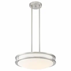 Solero 16" Wide Brushed Nickel LED Pendant Light -Outlet The Radiantix Store solero 16 inch wide brushed nickel led pendant light 70a12views2