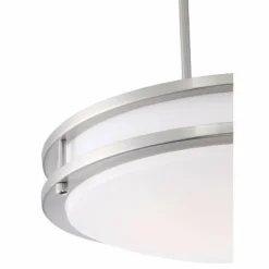 Solero 16" Wide Brushed Nickel LED Pendant Light -Outlet The Radiantix Store solero 16 inch wide brushed nickel led pendant light 70a12views3