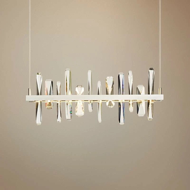 Solitude 25 1/2"W Platinum LED Kitchen Island Light Pendant 3 Solitude 25 1/2"W Platinum LED Kitchen Island Light Pendant