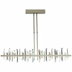 Solitude Large 52"W Gold LED Kitchen Island Light Pendant -Outlet The Radiantix Store solitude large 52 inchw gold led kitchen island light pendant 20y49