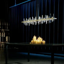 Solitude Large 52"W Gold LED Kitchen Island Light Pendant -Outlet The Radiantix Store solitude large 52 inchw gold led kitchen island light pendant 20y49views2