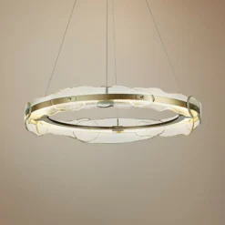 Solstice 35 3/4" Wide Soft Gold And Glass LED Pendant Light