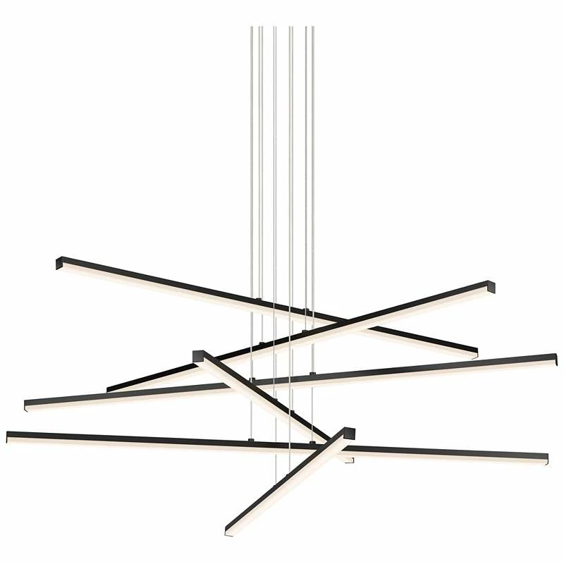 Sonneman Stix 39 1/2"W Satin Black 6-Light LED Pendant 4 Sonneman Stix 39 1/2"W Satin Black 6-Light LED Pendant - Image 2