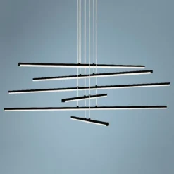 Sonneman Stix 39 1/2"W Satin Black 6-Light LED Pendant