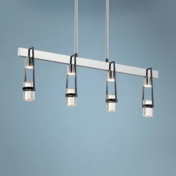 ELAN Sorno 32"W Polished Nickel LED Kitchen Island Light Pendant